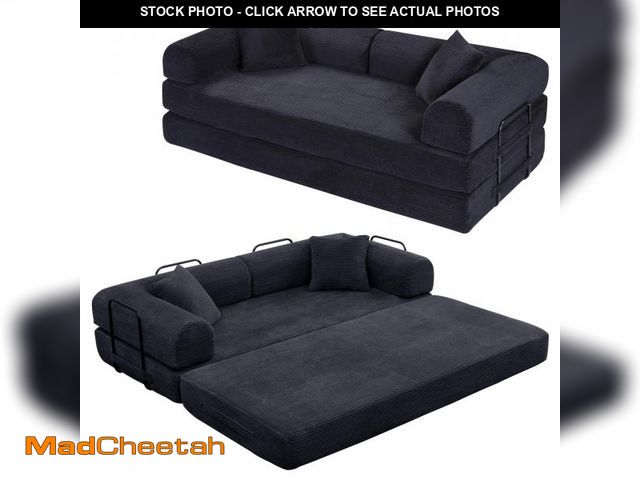 Lot 74-12424219 - Rovibek 4-in-1 Convertible Sleeper Sofa Bed Queen Size, Foldable Floor Couch Corduroy, Folding Futon...