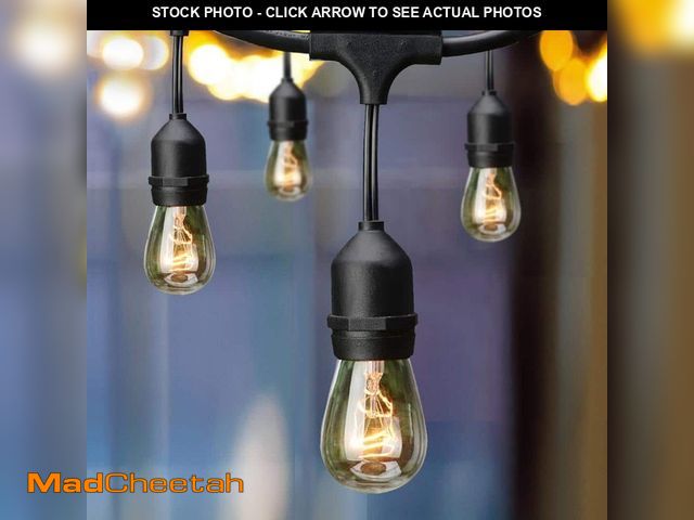 Lot 74-12745749 - Hampton Bay 12-Light 24 ft. Indoor/Outdoor Plug-In Incandescent Edison Bulb String Light - UNUSED