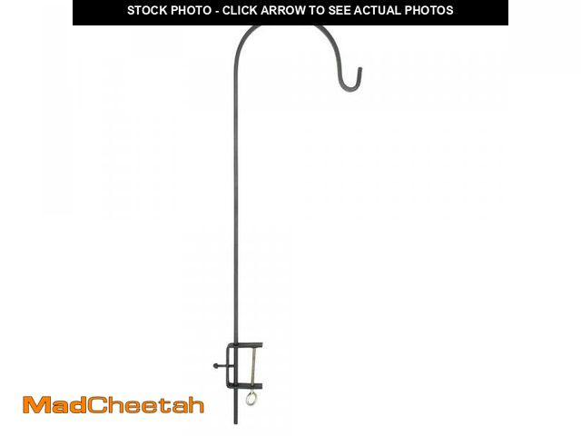 Lot 74-9999519 - ACHLA DESIGNS 41.5 in. Tall Black Powder Coat Iron Deck Rail Shepherd's Pole With Adjustable Height ...