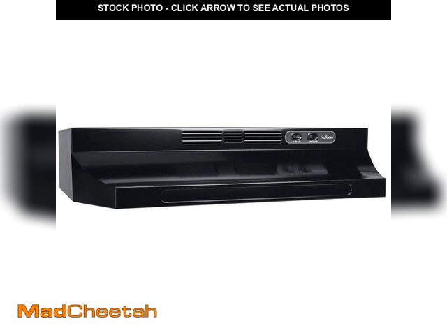 Lot 74-13769784 - Broan-NuTone RL6200 Series 30 in. Ductless Under Cabinet Range Hood with Light in Black - USED
