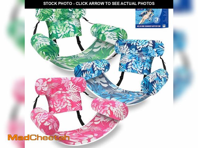 Lot 74-14270677 - Nyrveua 3 Pack Pool Floats Adult, Adjustable Heavy Duty Inflatable Pool Floats Chair, Portable Pool ...