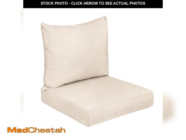 Lot 74-14292399 - 22.5 in. x 22.5 in. x 5 in. ,2-Piece Deep Seating Outdoor Dining Chair Cushion in Sunbrella Cast Pum...
