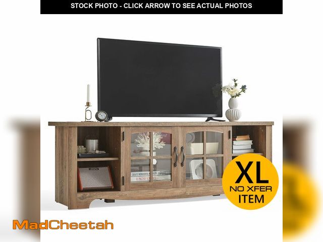 Lot 74-12899684 - LINSY HOME TV Stand for 75 Inch TV, Modern Farmhouse Entertainment Center with Storage Cabinets and ...