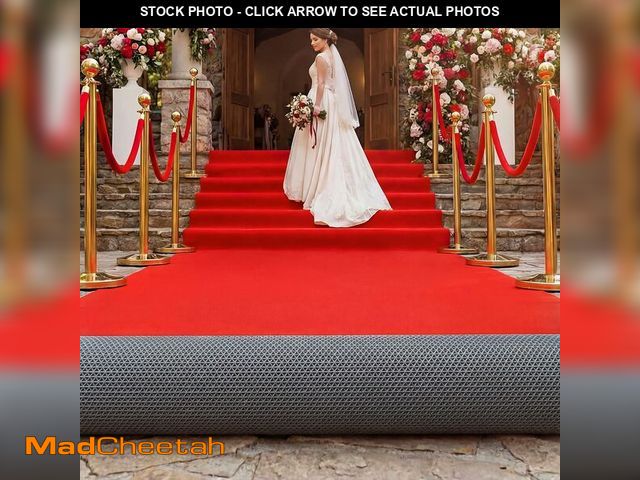 Lot 74-14305071 - Mugiden 3x30FT Red Carpet Runner for Party, Non-Slip Runner Rug with TPR Rubber Backing, Extra Thick...