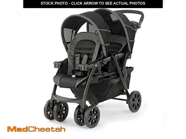 Lot 74-12137585 - Chicco Cortina Together Double Stroller - Minerale | Black/Silver - USED