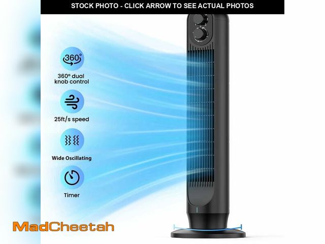 Lot 74-14369365 - Tower Fan ,31" Oscillating Standing Fan for Home,TASKBAY Floor Fan with 360Dual Knob Control ,3 Spee...
