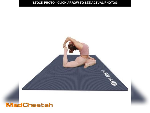 Lot 74-12157751 - YR Large Yoga Mat 6  X 4  10mm Thick NBR Stretching Pilates Fitness for Home Gym Exercise Navy - UNU...