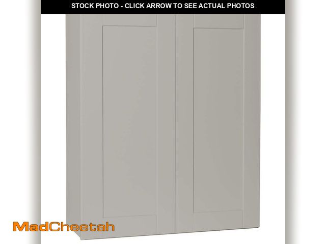 Lot 74-13738543 - Hampton Bay Shaker 30 in. W x 12 in. D x 36 in. H Assembled Wall Kitchen Cabinet in Dove Gray - UNUS...