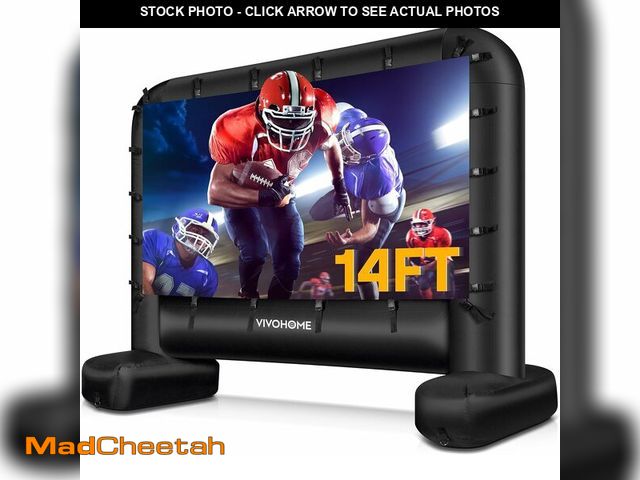 Lot 74-13698452 - (MISSING STAKES) VIVOHOME 14 FT Inflatable Projector Screen for Outside, Blow Up Movie Screen Outdoo...