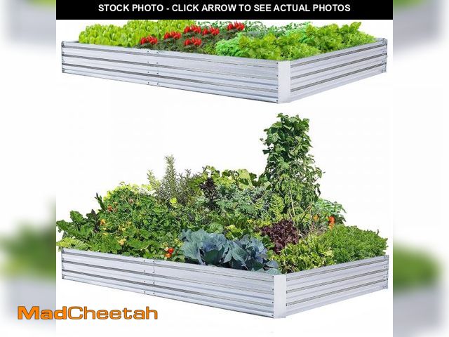 Lot 74-12140902 - Galvanized Raised Garden Beds for Vegetables Large Metal Planter Box Steel Kit Flower Herb (8 x 4 x ...