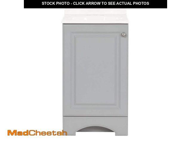 Lot 74-12892593 - Glacier Bay 19 in. Single Sink Pearl Gray Bath Vanity with White Cultured Marble Top (Assembled) - U...