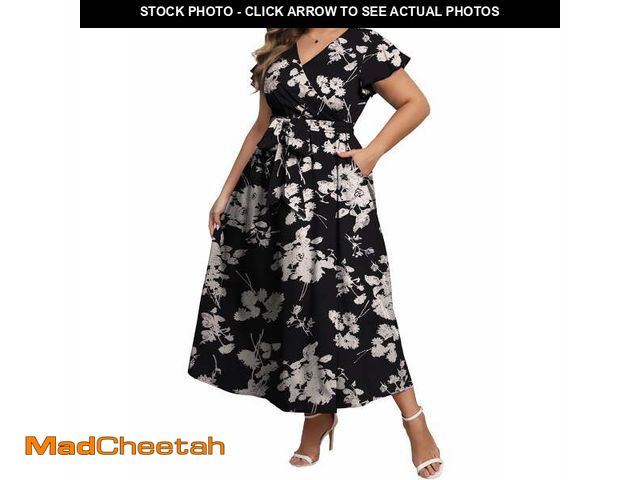 Lot 74-14351212 - a.Jesdani Women's Plus Size Maxi Dress Boho Floral Butterfly Sleeve V Neck Flowy Maxi Dress Party We...