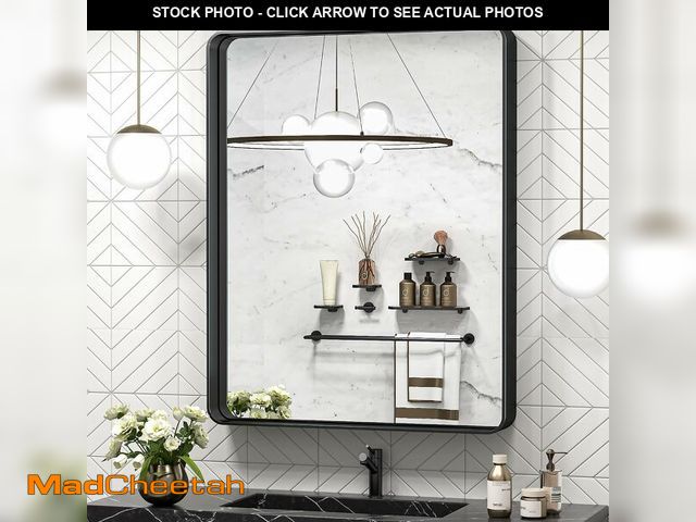 Lot 74-13836381 - TokeShimi 30 x 36 Inch Black Bathroom Mirror for Wall Vanity Mirror with Non-Rusting Aluminum Alloy ...