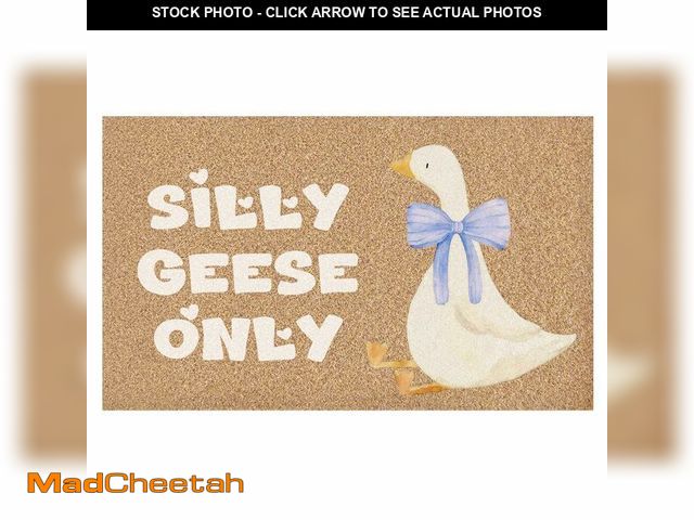 Lot 74-14061592 - LIANGEAGOM Funny Silly Goose Welcome Door Mat, Cute Blue Bow Vintage Gosse Farm Animal Decorative Ar...