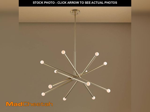 Lot 74-12871423 - Monteaux Lighting 12-Light Gold Sputnik Pendant Light Fixture - UNUSED