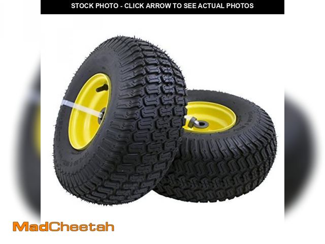 Lot 74-12399938 - MARASTAR 21425 15x6.00-6 Tire and Wheel Assembly, Replacement Riding Lawn Mower Front Tires Compatib...