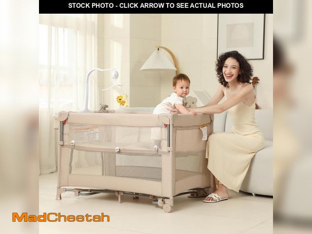 Lot 74-12518499 - 5 in 1 Pack and Play, Baby Bassinet Bedside Sleeper, Baby Playard, Bedside Crib with Changing Table,...