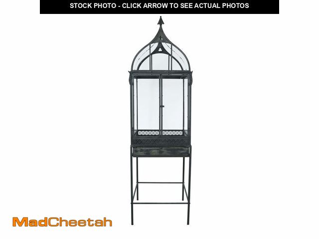 Lot 74-12568369 - *SEE DETAILS* Creative Co-Op Metal and Acrylic Display Case and Terrarium with Legs for Storage, Bla...