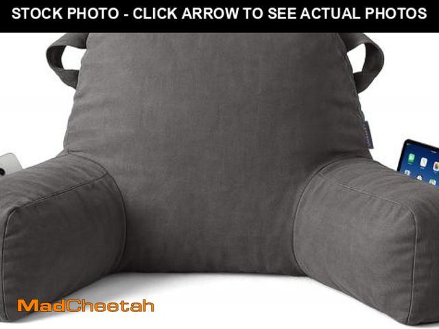 Lot 74-12126751 - Unisakey Portable Comfy Reading Pillows for Bed Sitting Up(Light Grey Oeko-Tex), Velvet Back Pillow ...