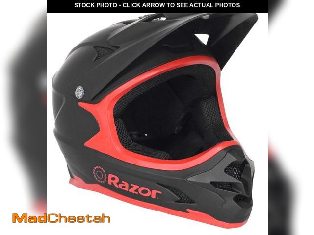 Lot 74-12422194 - (VISOR IS BROKEN) Razor Full Face Multi-Sport Helmet  Black/Red  Child - UNUSED