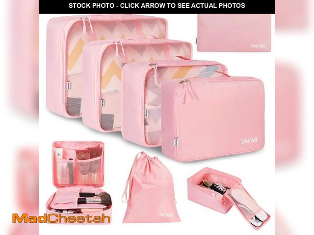 Lot 74-12433157 - BAGAIL 8 Set Packing Cubes Luggage Packing Organizers for Travel Accessories (Blush Pink) - USED