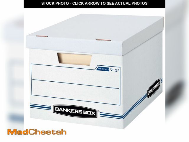 Lot 74-13786343 - Bankers Box 12 Pack Standard Duty File Storage Boxes, Standard Assembly, Removable Lid, Letter/Legal...