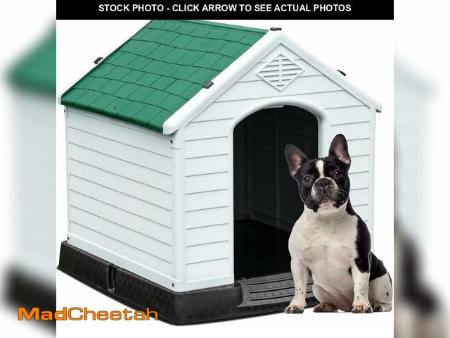 Lot 74-13041831 - YITAHOME 28.5'' Plastic Dog House Outdoor Indoor Doghouse Puppy Shelter Water Resistant Easy Assembl...