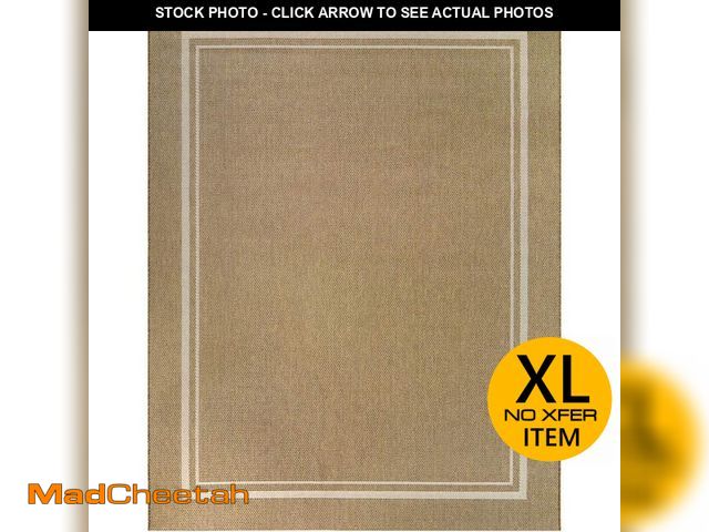 Lot 74-12673565 - Hampton Bay Beige White 8 x 10 Border Indoor/Outdoor Area Rug - UNUSED