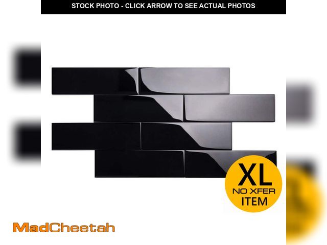 Lot 74-13821185 - Giorbello Black 4 in. x 12 in. x 8mm Glass Subway Tile (5 sq. ft./Case) 20 cases 100sqft - UNUSED