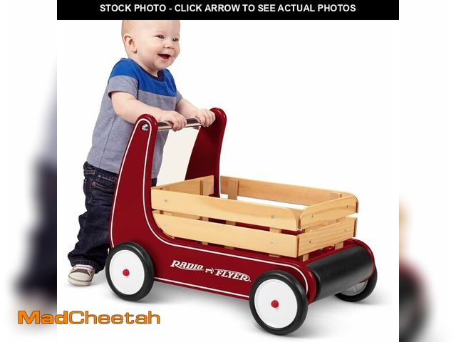 Lot 74-13794249 - Radio Flyer Classic Walker Wagon, Red, for Kids 1-4 Years Old, Resistance Clickers to Control Speed,...