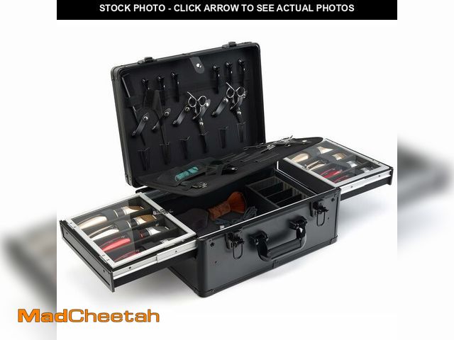 Lot 74-13546250 - MoyRetty Professional Barber Case with Cap Clear dustproof, Barber Suitcase 6 Clipper Slots &amp; 8 ...