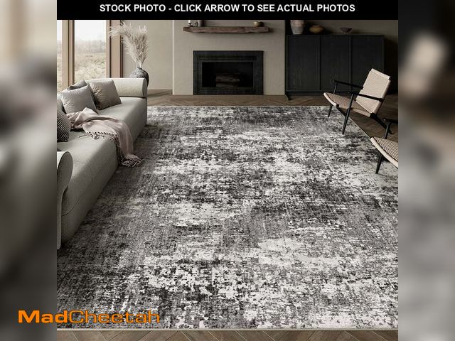 Lot 74-12550293 - BERTHMEER 8'x10' Large Black Modern Abstract Area Rugs for Living Room Bedroom Dining Room Farmhouse...