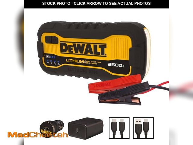 Lot 74-13038345 - DEWALT 2500 Peak Amp Lithium Jump Starter with USB Power Bank - UNUSED