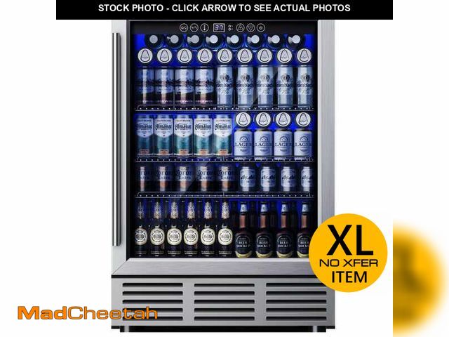 Lot 74-14560901 - SIMZLIFE 23.5 in. Single Zone 180-Cans Freestanding/Built-in Beverage Refrigerator Cooler Fridge in ...