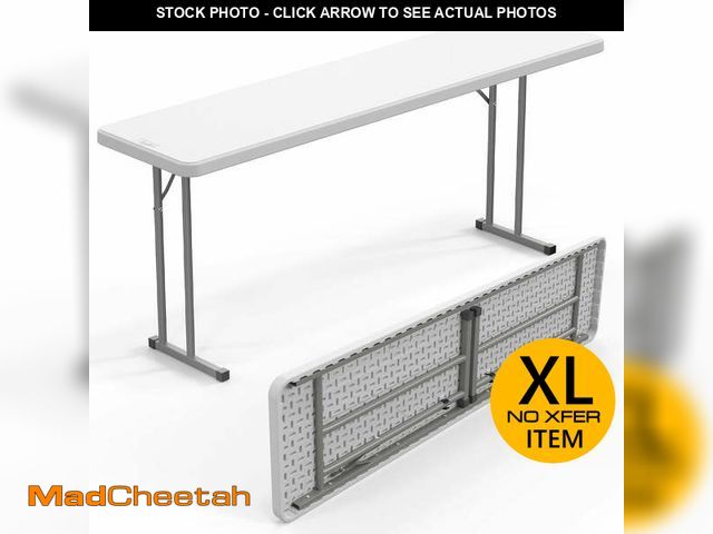 Lot 74-14438545 - Ktaxon 6Ft Folding Narrow Table, Plastics Portable Long Table with Carrying Handle for Indoor Outdoo...