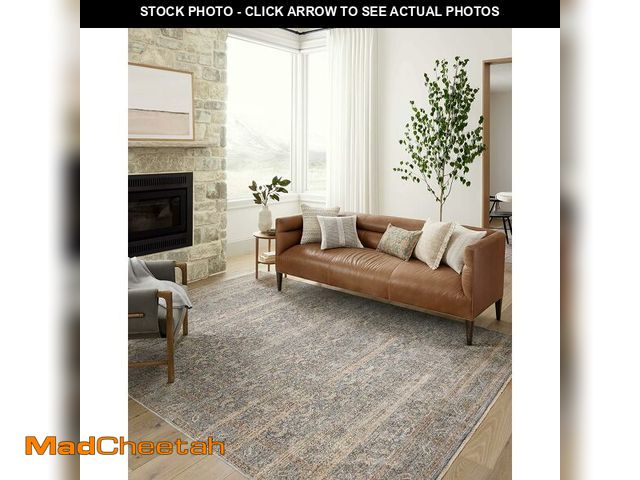 Lot 74-14348871 - Loloi Angela Rose Blake Collection BLA-02 Ocean/Mocha 2'-0" x 3'-0", .25" Pile Height, Fringe, Accen...