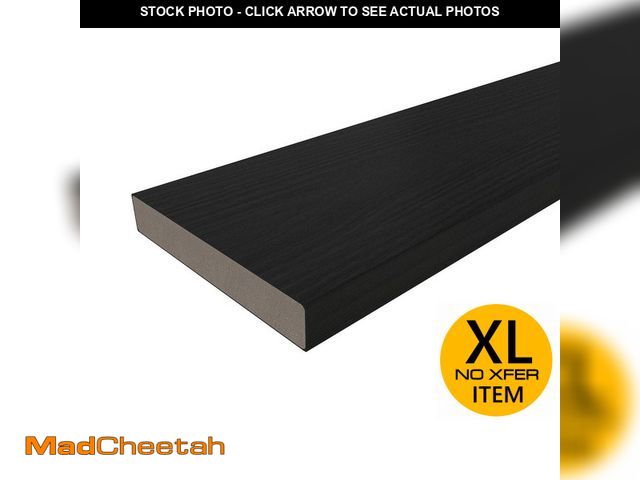 Lot 74-12910349 - (7 PIECES TOTAL) NewTechWood Cortes Plus 0.88 in. x 5.43 in. x 8 ft. Rustic and Wood Grain Indian Eb...
