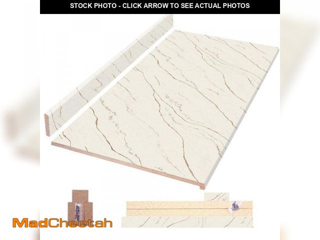 Lot 74-12413471 - (MISSING BACK SPLASH) Hampton Bay 4 ft. Straight Laminate Countertop All-Inclusive Kit in Textured O...