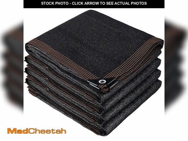 Lot 74-14386825 - winemana 70% Black Shade Cloth, 12 x 12 FT Durable Mesh Tarp with Grommets, Resistant Garden Sun Sha...