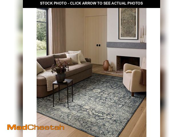 Lot 74-14348870 - Loloi Amber Lewis Josie Collection JOS-01 Ocean/Natural 3'-6" x 5'-6", .13" Pile Height, Low Profile...
