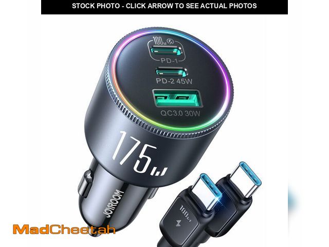 Lot 74-12973844 - JOYROOM 120W Super Fast Car Charger USB C, 3-Port PD100W+PD35W Car Charger for iPhone 17 with USBC C...