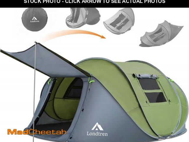 Lot 74-12173775 - 4 Person Easy Pop Up Tent Waterproof Automatic Setup 2 Doors-Instant Family Tents for Camping Hiking...
