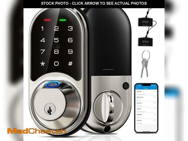 Lot 74-12608779 - Veise RZ07 Smart Lock, Fingerprint Door Lock, 7-in-1 Keyless Entry with App Control, Electronic Touc...