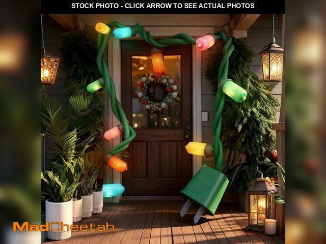 Lot 74-13709607 - Fokuboo Christmas Decorations - 17Ft Christmas Giant Socket String Lights, with C26 Waterproof Jumbo...
