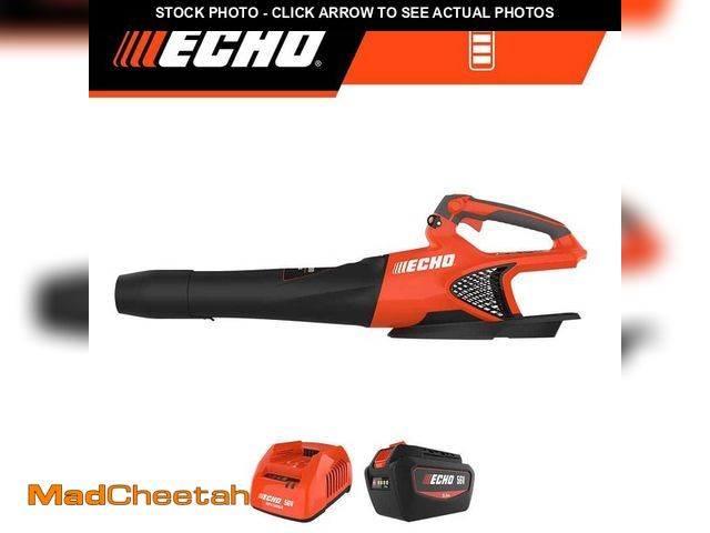 Lot 74-12557869 - ECHO 56V 158 MPH 549 CFM Cordless Battery Powered Handheld Leaf Blower with 5.0Ah Battery and Rapid ...