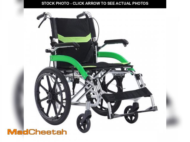 Lot 74-12493331 - YEBEI Lightweight Transport Wheelchair Foldable, Double-Brake Design Wheelchair with Self-Propelled ...