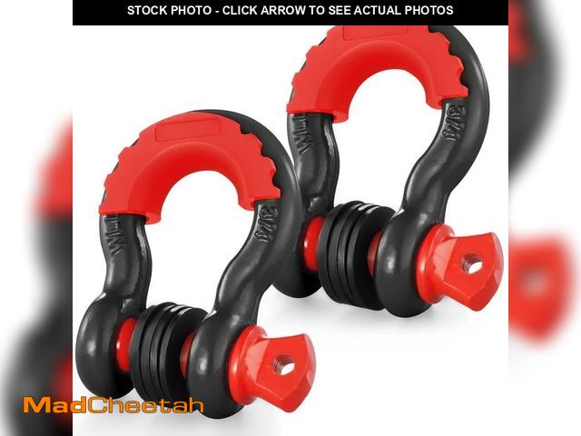 Lot 74-13129743 - VEVOR 2 Pack 3/4 in. D-Ring Shackle Steel Tow Rope 28.5 T Break Strength Heavy Duty Off Road Vehicle...