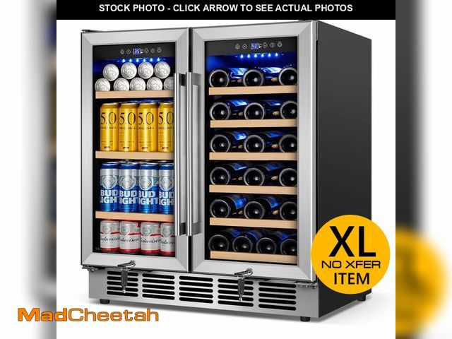 Lot 74-13579553 - 30" Wine and Beverage Refrigerator - Dual Zone Wine and Beverage Cooler, Under Counter/Freestanding ...