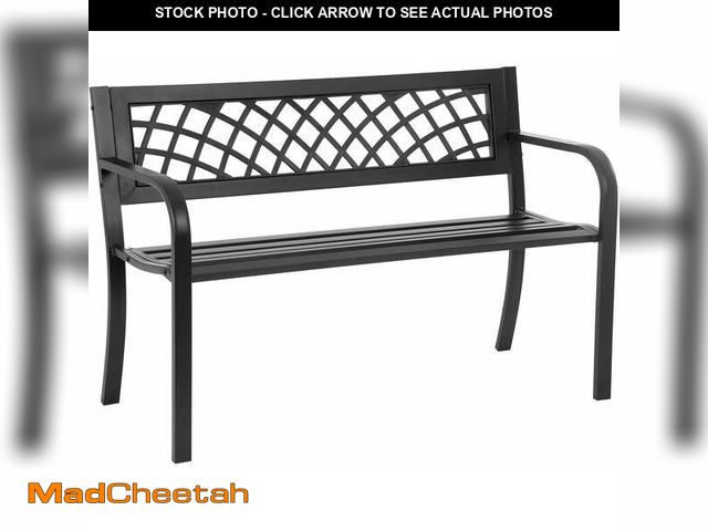 Lot 74-14311423 - FDW Outdoor Durable Steel Garden Bench - Black - USED