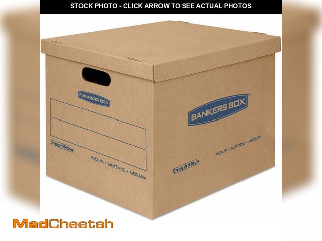 Lot 74-13844368 - Bankers Box Small Classic Moving Box 20 Pack, Reinforced Handles, Tape-Free Assembly, Box with Lid, ...